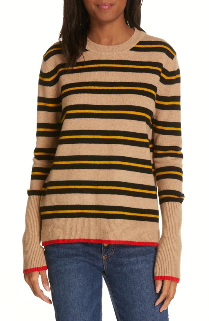 Women's Le Ligne Tripe Stripe Cashmere Sweater - Beige