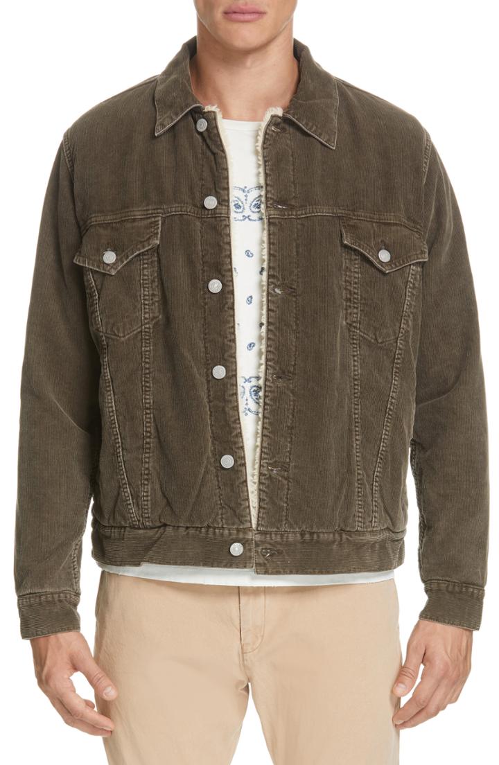 Men's Remi Relief Fleece Lined Corduroy Jacket, Size - Brown