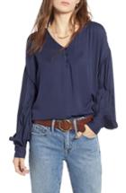 Women's Treasure & Bond V-neck Blouson Top, Size - Blue