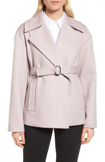 Women's Lewit Oversize Belted Wool Coat - Purple