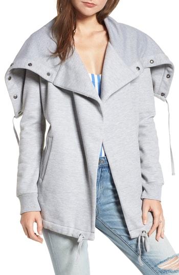 Women's Blanknyc Funnel Neck Sweatshirt - Grey