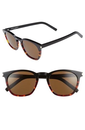 Women's Saint Laurent Sl 28 51mm Keyhole Sunglasses - Black