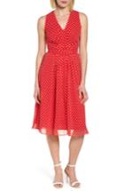 Women's Anne Klein Polka Dot A-line Dress - Red