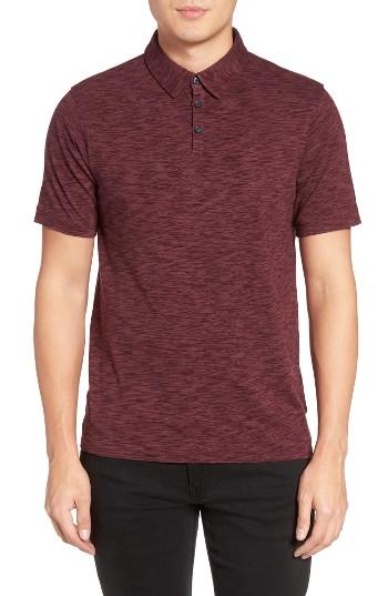 Men's Calibrate Trim Fit Space Dye Polo - Burgundy