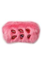 Skinny Dip Pink Fluffy Cosmetics Bag, Size - No Color