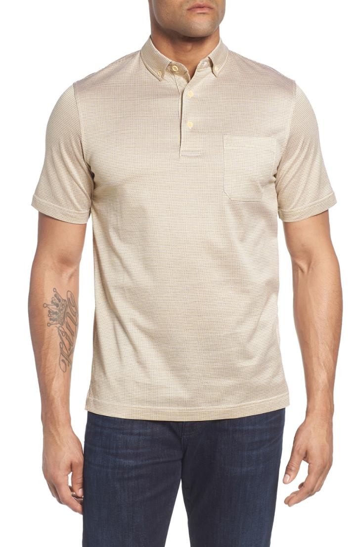 Men's Bugatchi Dot Mercerized Cotton Polo