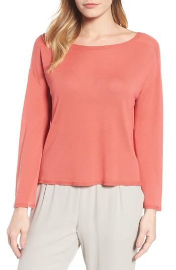Women's Eileen Fisher Tencel Knit Sweater, Size - Orange
