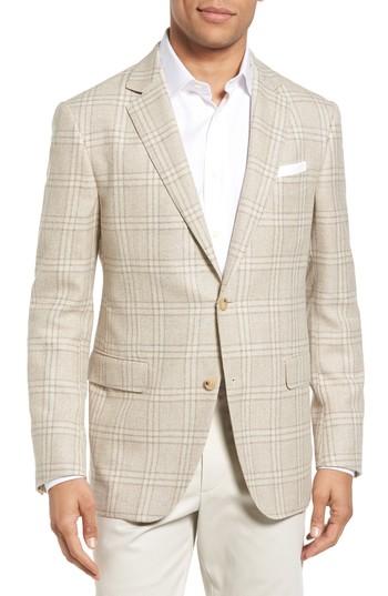 Men's Pal Zileri Plaid Wool Blend Sport Coat S Eu - Beige