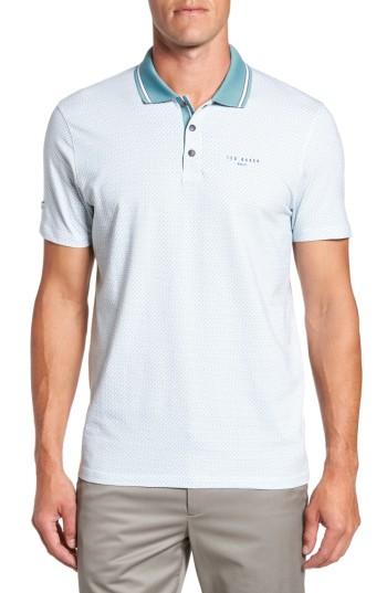 Men's Ted Baker London Farway Tee Print Modern Slim Fit Golf Polo (s) - Green
