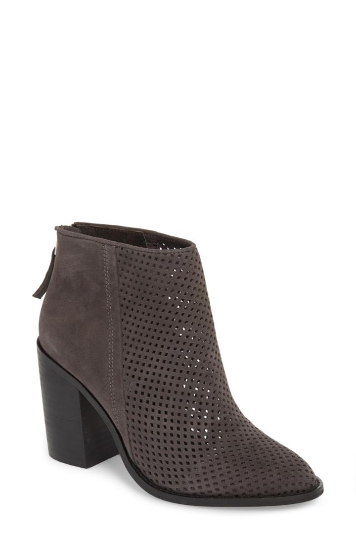 Women's Steve Madden Rumble Perforated Bootie .5 M - Black
