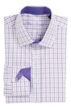 Men's English Laundry Trim Fit Plaid Dress Shirt - 32/33 - Purple