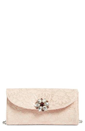 Glint Jeweled Envelope Clutch - Pink