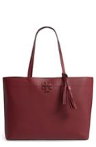 Tory Burch Mcgraw Leather Tote - Burgundy