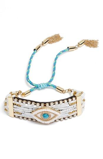 Women's Rebecca Minkoff Evil Eye Statement Bead Bracelet With Turquoise