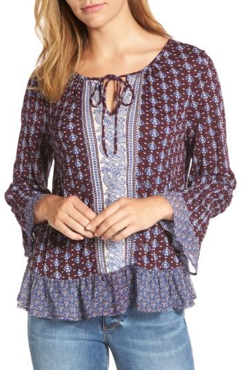 Women's Lucky Brand Mix Print Peasant Top
