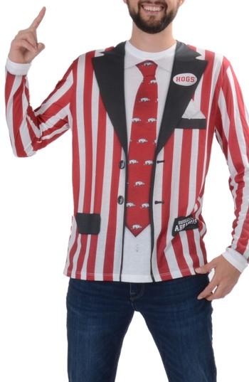 Men's Faux Real College Sports Suit & Tie Costume T-shirt