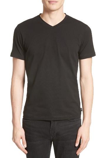 Men's Armani Collezioni V-neck T-shirt, Size - Black