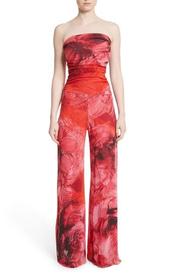 Women's Fuzzi Print Tulle Strapless Jumpsuit