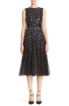 Women's Carolina Herrera Degrade Sequin Silk Midi Dress - Black