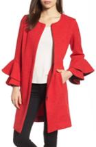 Women's Emerson Rose Ruffle Sleeve Long Jacket - Red