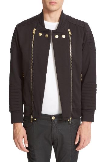 Men's Pierre Balmain Fleece Biker Jacket