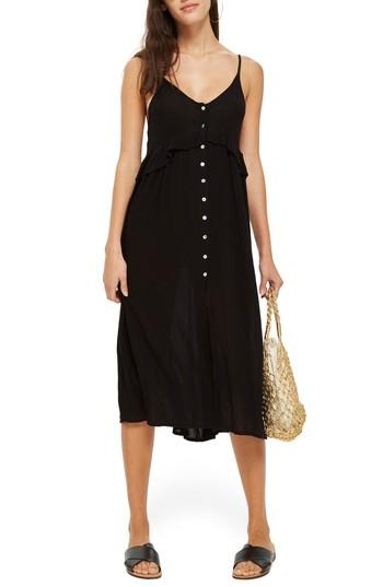 Women's Topshop Midax Button Through Cover-up - Black