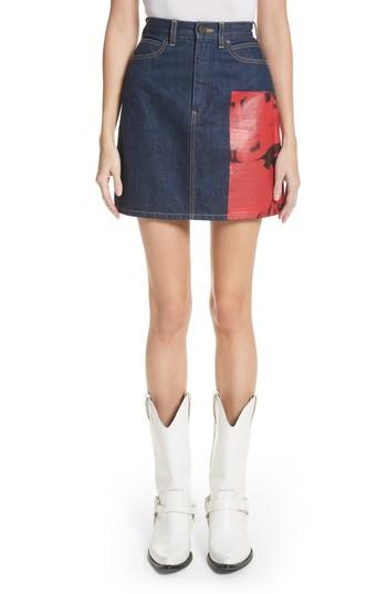 Women's Calvin Klein 205w39nyc X Andy Warhol Foundation Dennis Hopper Denim Skirt - Blue