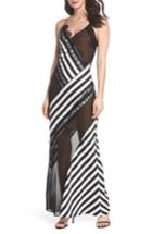 Women's Harlyn Illusion Stripe Gown - Black