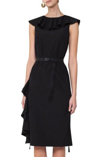 Women's Akris Punto Ruffle Shift Dress - Black