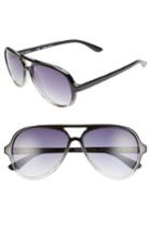 Women's A.j. Morgan Regiment 57mm Gradient Lens Aviator Sunglasses - Black/ Crystal
