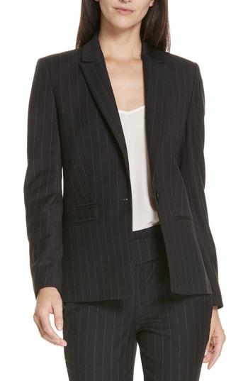 Women's Ba & Sh Bali Chalk Stripe Blazer - Black