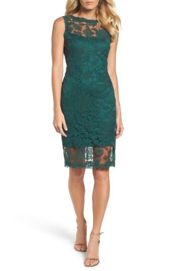 Women's Tadashi Shoji Corded Lace Sheath Dress - Green