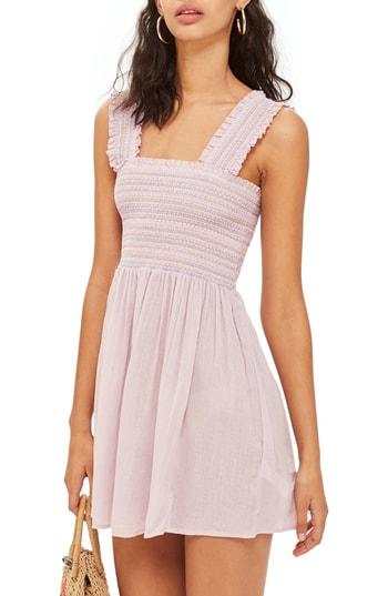 Women's Topshop Smocked Mini Sundress - Pink