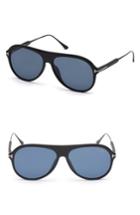 Men's Tom Ford Nicholai-02 57mm Polarized Sunglasses - Matte Black / Smoke Polarized