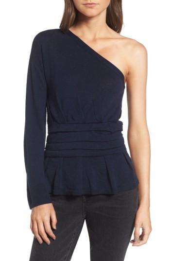 Women's Treasure & Bond X Something Navy One-sleeve Sweater - Blue