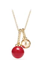 Women's David Yurman Solari Pendant Necklace In 18k Gold With Cherry Amber