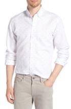 Men's Ledbury Allenhurst Dot Classic Fit Cotton & Linen Sport Shirt - Blue