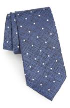 Men's Calibrate Aurora Dot Silk Tie, Size - Blue