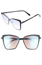 Women's Diff Becky 57mm Sunglasses - Black/ Ice Blue