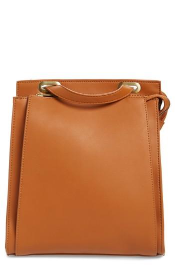 Street Level Faux Leather Convertible Backpack - Brown
