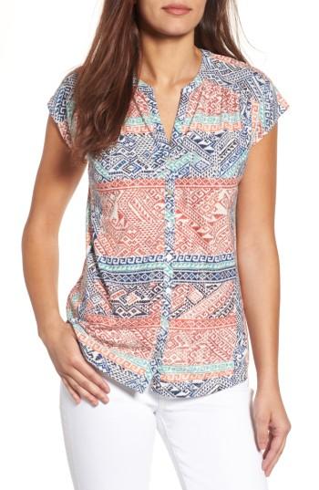 Women's Lucky Brand Rena Border Print Top