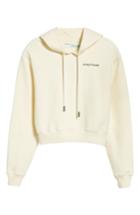 Women's Off-white Quotes Crop Hoodie, Size - White