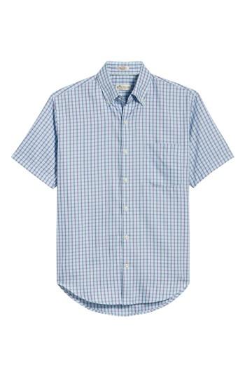 Men's Peter Millar Crown Soft Carlsplaid Fit Sport Shirt, Size Small - Pink