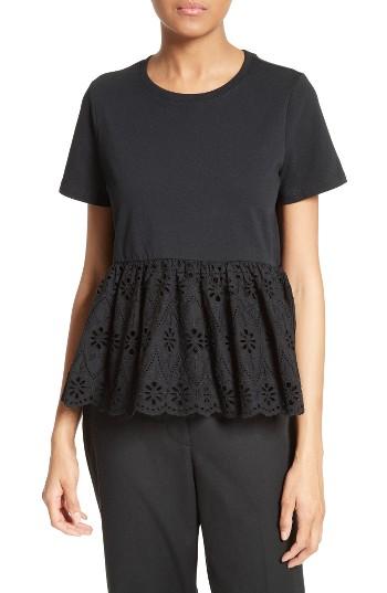 Women's Kate Spade New York Eyelet Flounce Hem Tee