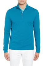 Men's Cutter & Buck Advantage Regular Fit Drytec Mock Neck Pullover, Size - Blue
