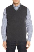 Men's Nordstrom Men's Shop Cashmere V-neck Sweater Vest - Grey