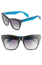 Women's Rag & Bone 52mm Cat Eye Sunglasses - Black/ Blue