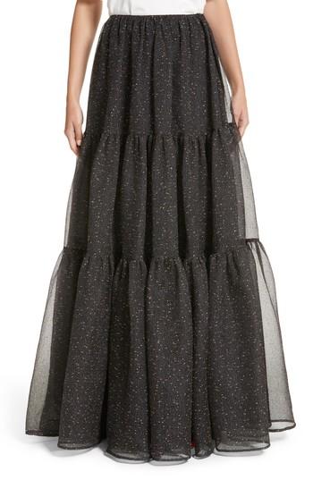Women's Rejina Pyo Tiered Organza Maxi Skirt Us / 6 Uk - Black