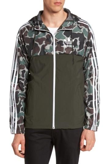 Men's Adidas Originals Camo Windbreaker - Green