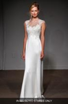 Women's Anna Maier Couture 'grace' Illusion Neck Lace & Satin A-line Gown, Size In Store Only - White
